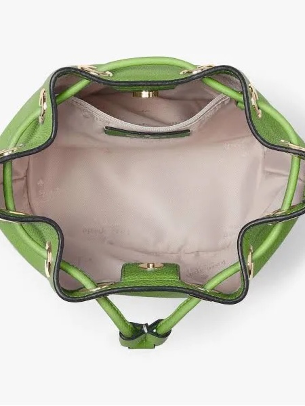 Kate Spade Rosie Mini Bucket Lime Green Pebbled Leather on Guitar Strap - Picture 7 of 7